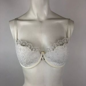 Victorias Secret Women 36D White Crochet Lace Knit